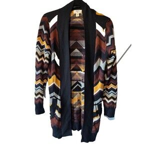 MISSONI x Target Cardigan Sz XS Chevron Sweater Zig Zag Long Open Front Pockets